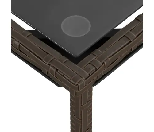 3-Daļīgs Dārza Dīvānu Komplekts, Matrači, Brūna Pe Rotangpalma Vidaxl