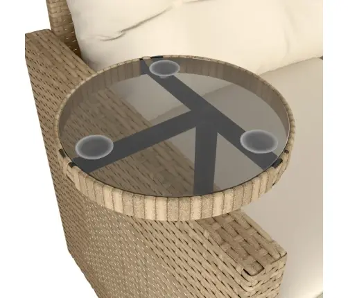 3-Daļīgs Dārza Dīvānu Komplekts, Matrači, Bēša Pe Rotangpalma Vidaxl