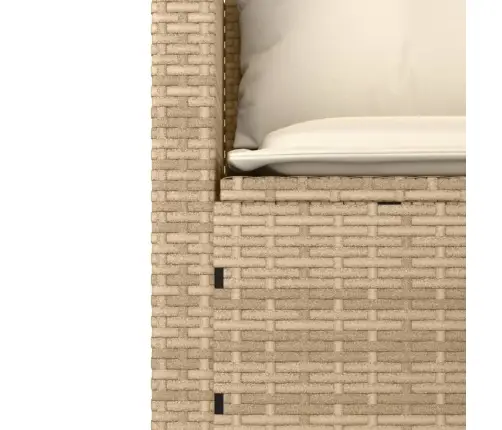 3-Daļīgs Dārza Dīvānu Komplekts, Matrači, Bēša Pe Rotangpalma Vidaxl