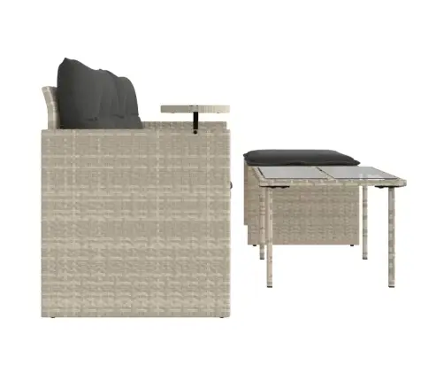 3-Daļīgs Dārza Dīvāna Komplekts Ar Matračiem, Pelēks Pe Pinums Vidaxl