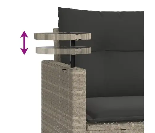 3-Daļīgs Dārza Dīvāna Komplekts Ar Matračiem, Pelēks Pe Pinums Vidaxl