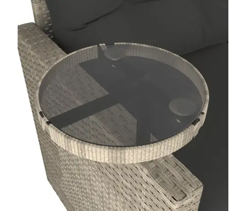 3-Daļīgs Dārza Dīvāna Komplekts Ar Matračiem, Pelēks Pe Pinums Vidaxl