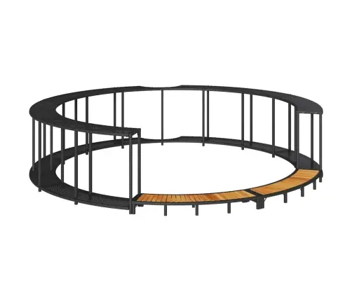 Kümblusbasseini Ümbrus Koos Ladustamise Ja Puidust Astmega Must