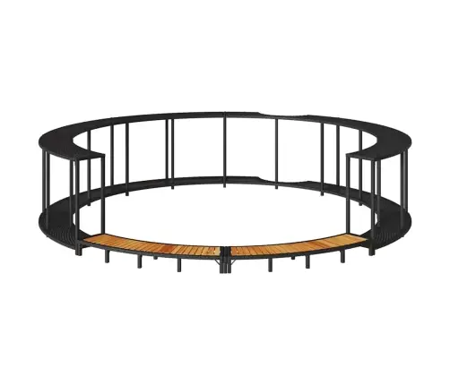 Kümblusbasseini Ümbrus Koos Ladustamise Ja Puidust Astmega Must