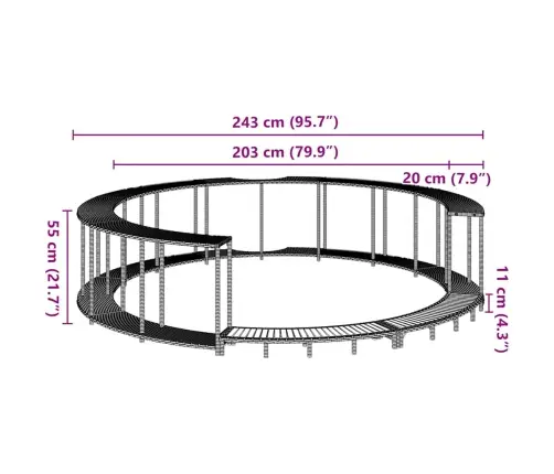 Kümblusbasseini Ümbrus Koos Ladustamise Ja Puidust Astmega Must