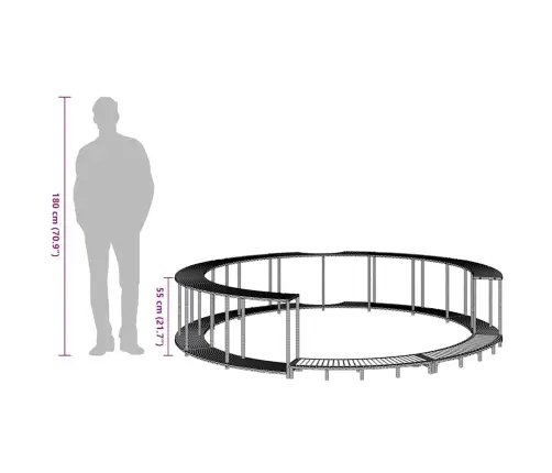 Kümblusbasseini Ümbrus Koos Ladustamise Ja Puidust Astmega Must