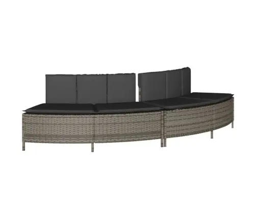 Karstās Vannas Soli Ar Spilveniem 2 Gab. Pelēka Pe Rotangpalma Vidaxl