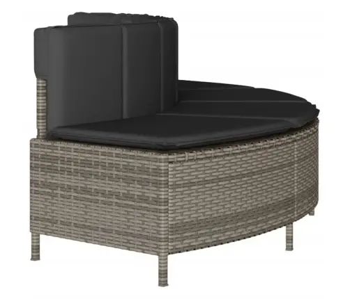 Karstās Vannas Soli Ar Spilveniem 2 Gab. Pelēka Pe Rotangpalma Vidaxl