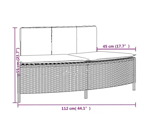 Karstās Vannas Soli Ar Spilveniem 2 Gab. Pelēka Pe Rotangpalma Vidaxl