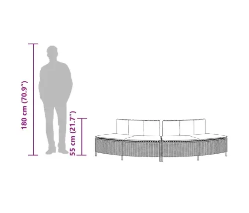Karstās Vannas Soli Ar Spilveniem 2 Gab. Pelēka Pe Rotangpalma Vidaxl