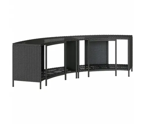 Uzglabāšanas Plaukti Karstai Vannai 2 Gab. Melna Pe Rotangpalma Vidaxl