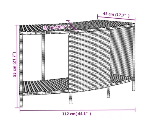 Uzglabāšanas Plaukti Karstai Vannai 2 Gab. Melna Pe Rotangpalma Vidaxl