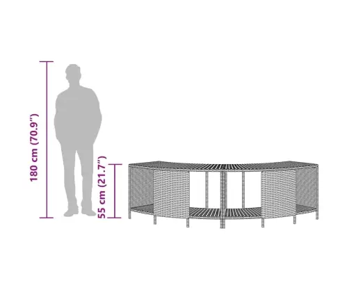 Uzglabāšanas Plaukti Karstai Vannai 2 Gab. Melna Pe Rotangpalma Vidaxl