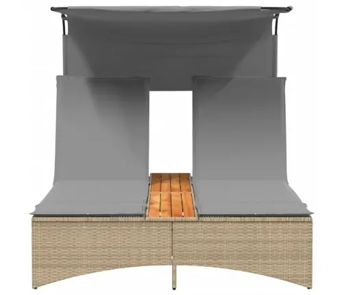 Divvietīgs Sauļošanās Krēsls Ar Jumtiņu, Bēša Pe Rotangpalma Vidaxl Divvietīgs Sauļošanās Krēsls Ar Jumtiņu, Bēša Pe Rotangpalma Vidaxl