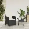 Atgāžams Dārza Krēsls Ar Matračiem, Melna Pe Rotangpalma Vidaxl