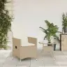 Atgāžams Dārza Krēsls Ar Matračiem, Bēša Pe Rotangpalma Vidaxl