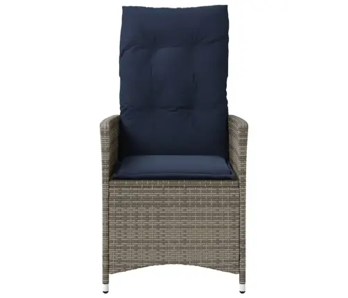 Atgāžams Dārza Krēsls Ar Spilveniem, Pelēks Polietilēna Rotangpalmas Pinums Vidaxl