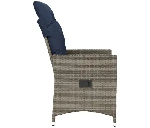 Atgāžams Dārza Krēsls Ar Spilveniem, Pelēks Polietilēna Rotangpalmas Pinums Vidaxl