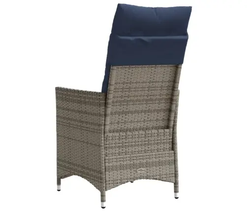 Atgāžams Dārza Krēsls Ar Spilveniem, Pelēks Polietilēna Rotangpalmas Pinums Vidaxl