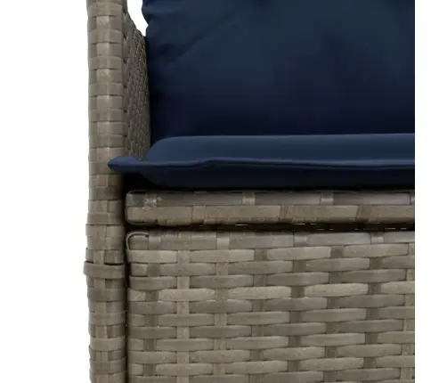 Atgāžams Dārza Krēsls Ar Spilveniem, Pelēks Polietilēna Rotangpalmas Pinums Vidaxl