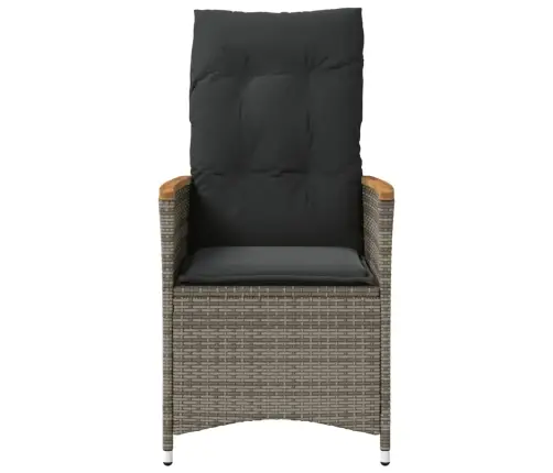 Atgāžams Dārza Krēsls Ar Matračiem, Pelēka Pe Rotangpalma Vidaxl