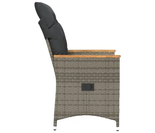 Atgāžams Dārza Krēsls Ar Matračiem, Pelēka Pe Rotangpalma Vidaxl