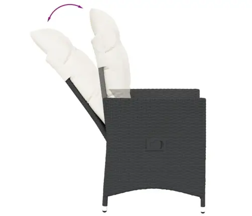 Atgāžami Dārza Krēsli, 2 Gab., Matrači, Melna Pe Rotangpalma Vidaxl