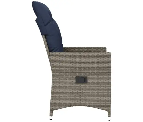 Atgāžami Dārza Krēsli, 2 Gab., Ar Spilveniem, Pelēks Polietilēna Rotangpalmas Pinums Vidaxl