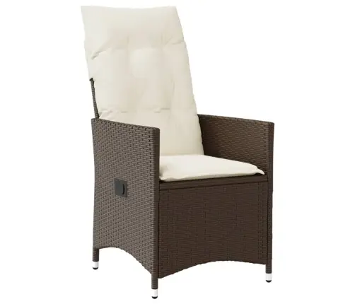 3-Daļīgs Bistro Mēbeļu Komplekts, Matrači, Brūna Pe Rotangpalma Vidaxl