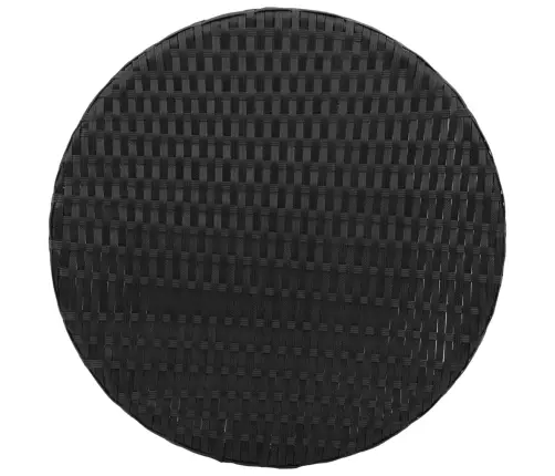 3-Daļīgs Bistro Mēbeļu Komplekts, Matrači, Melna Pe Rotangpalma Vidaxl