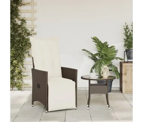 Atgāžams Dārza Krēsls Ar Matračiem, Brūna Pe Rotangpalma Vidaxl