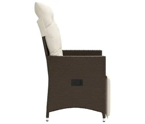 Atgāžams Dārza Krēsls Ar Matračiem, Brūna Pe Rotangpalma Vidaxl