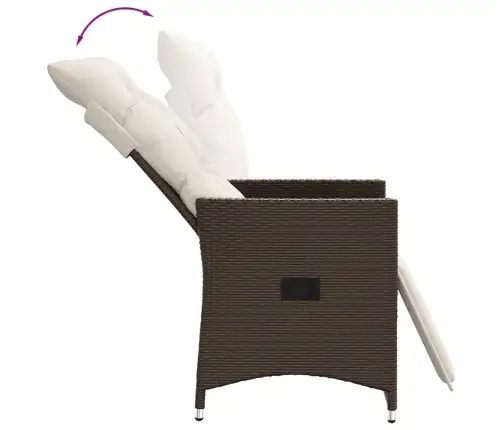 Atgāžams Dārza Krēsls Ar Matračiem, Brūna Pe Rotangpalma Vidaxl