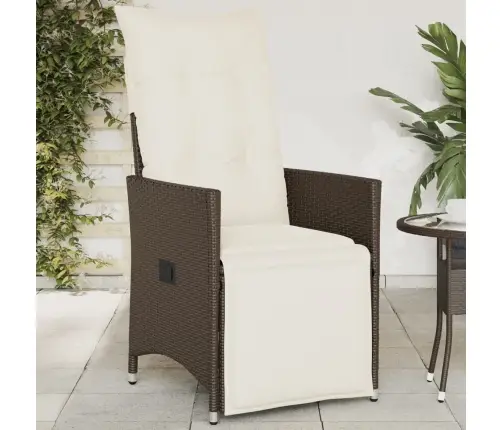 Atgāžams Dārza Krēsls Ar Matračiem, Brūna Pe Rotangpalma Vidaxl