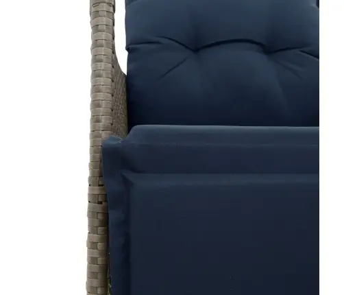 Atgāžams Dārza Krēsls Ar Spilveniem, Pelēks Polietilēna Rotangpalmas Pinums Vidaxl