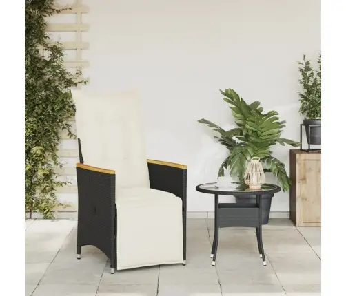 Atgāžams Dārza Krēsls Ar Matračiem, Melna Pe Rotangpalma Vidaxl