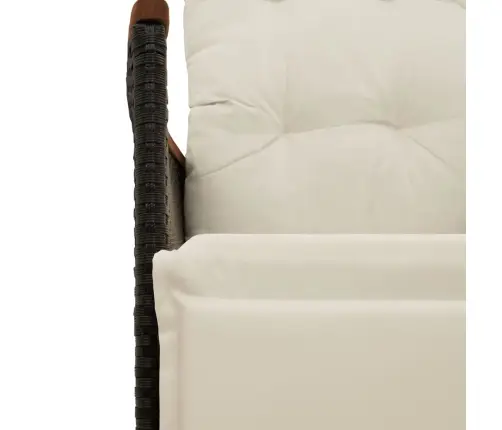 Atgāžams Dārza Krēsls Ar Matračiem, Melna Pe Rotangpalma Vidaxl