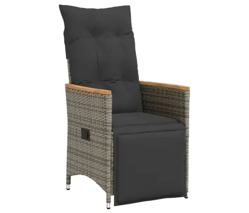 Atgāžams Dārza Krēsls Ar Matračiem, Pelēka Pe Rotangpalma Vidaxl