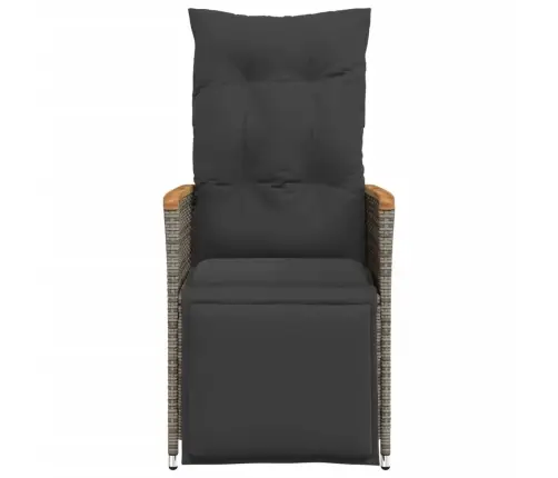 Atgāžams Dārza Krēsls Ar Matračiem, Pelēka Pe Rotangpalma Vidaxl