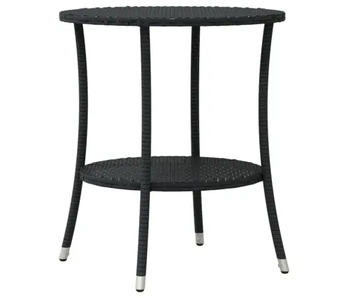 3-Daļīgs Bistro Mēbeļu Komplekts, Matrači, Melna Pe Rotangpalma Vidaxl