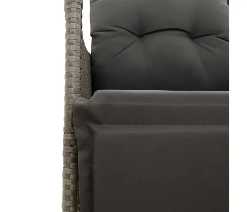 3-Daļīgs Bistro Mēbeļu Komplekts, Matrači,Pelēka Pe Rotangpalma Vidaxl