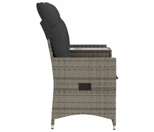 Divvietīgs Dārza Dīvāns Ar Galdu, Pelēka Pe Rotangpalma Vidaxl