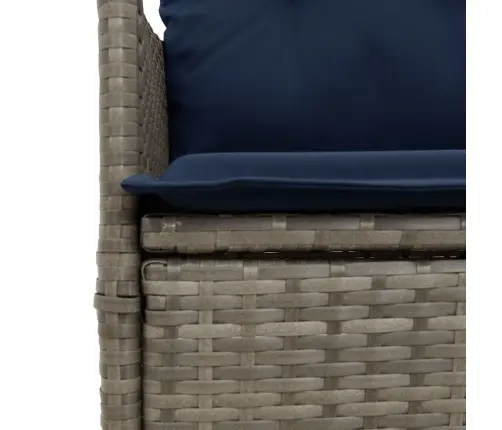 Atgāžams Dārza Dīvāns, Divvietīgs, Ar Galdu, Pelēks, Polietilēna Rotangpalma Vidaxl