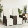 Atlošiama Dvivietė Sodo Sofa Su Staliuku, Ruda, Poliratanas