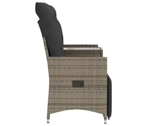 Divvietīgs Dārza Dīvāns Ar Galdu, Pelēka Pe Rotangpalma Vidaxl