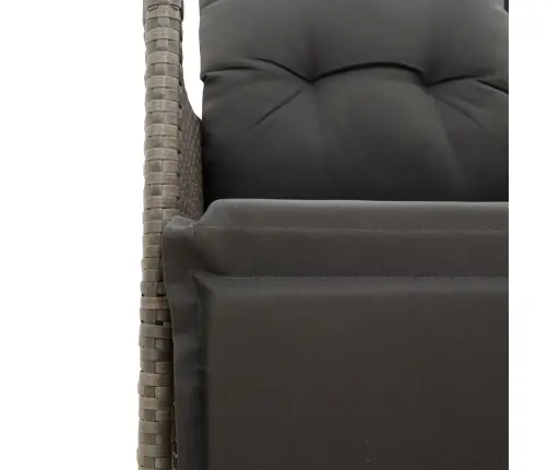 Divvietīgs Dārza Dīvāns Ar Galdu, Pelēka Pe Rotangpalma Vidaxl