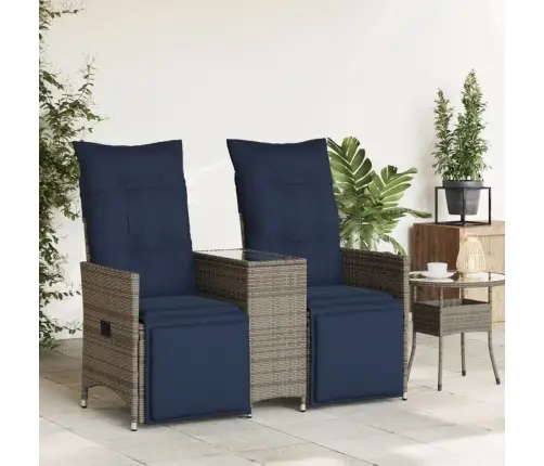 Atlošiama Sodo Sofa, 2 Vietų, Su Staliuku, Pilka, Polirotangas