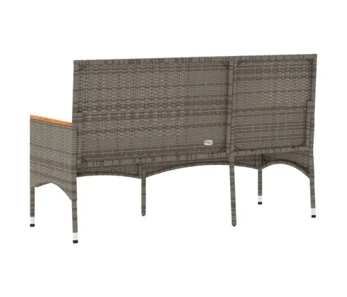 Trivietis Sodo Suoliukas Su Pagalvėlėmis, Pilkas, Poliratanas