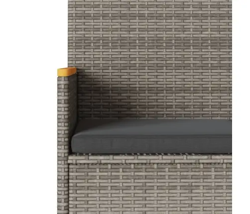 Trivietis Sodo Suoliukas Su Pagalvėlėmis, Pilkas, Poliratanas