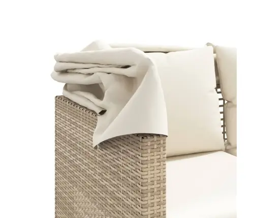 Trīsvietīgs Dārza Dīvāns Ar Jumtiņu Un Soliņiem, Bēšs, Pe Vidaxl